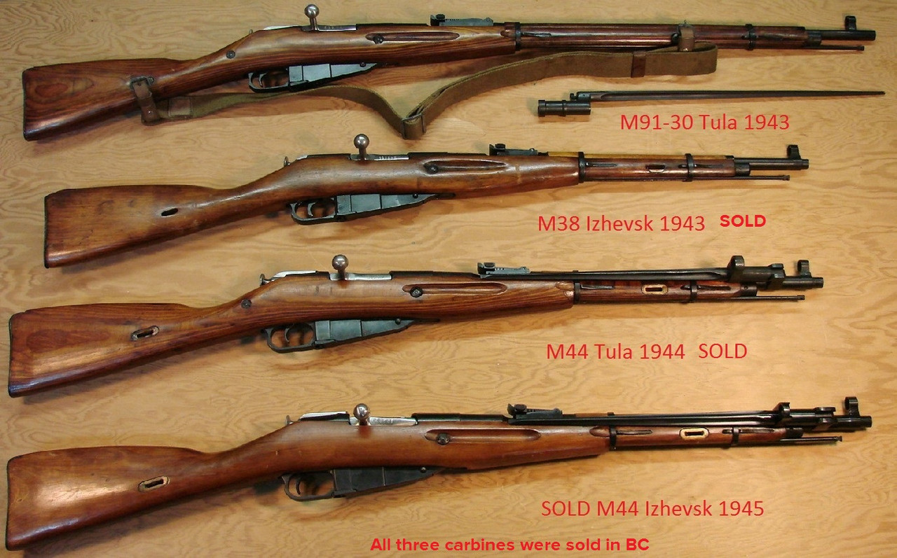 Group Mosin Nagant WWII Russian Rifles