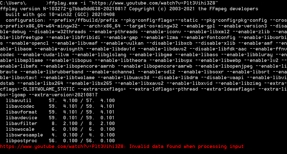 ffplay invalid input