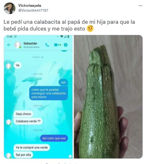 Padre lleva a su hija una calabaza verde real para pedir “Halloween”