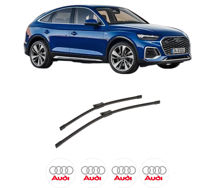 Set stergatoare auto AUDI Q5 Sportback (FYT) din 2020-2021, pentru parbriz auto, 2 bucati, Bosch Aerotwin, din cauciuc siliconat rezistent, 4 Stickere Auto AUDI