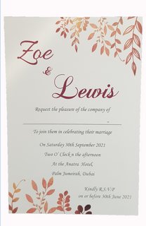 Autumn themed Wedding / Event invitation