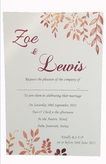 Autumn themed Wedding / Event invitation