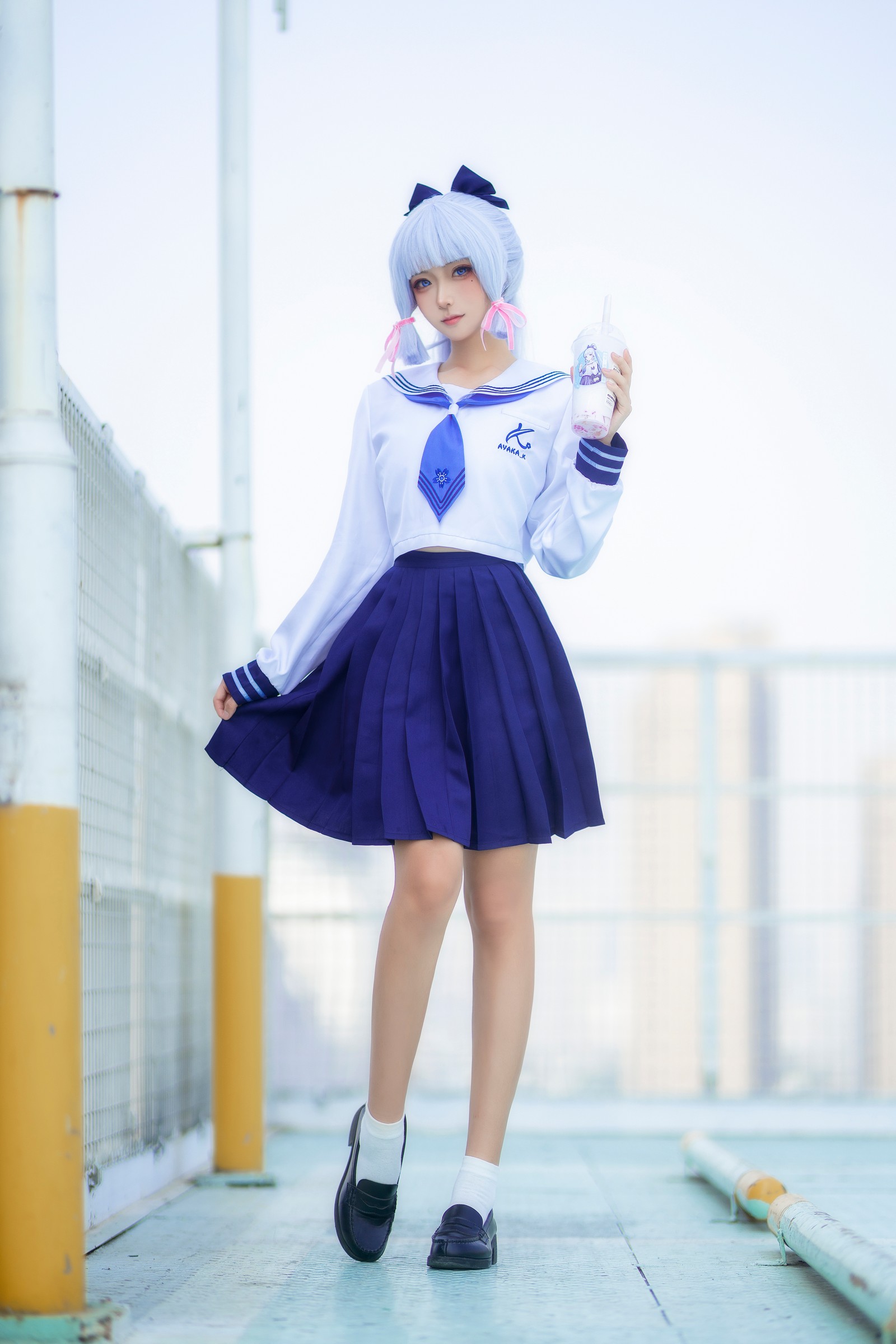 Seya-狮砸 – 原神 凌华 JK Cos 写真集（6P-57MB）插图4