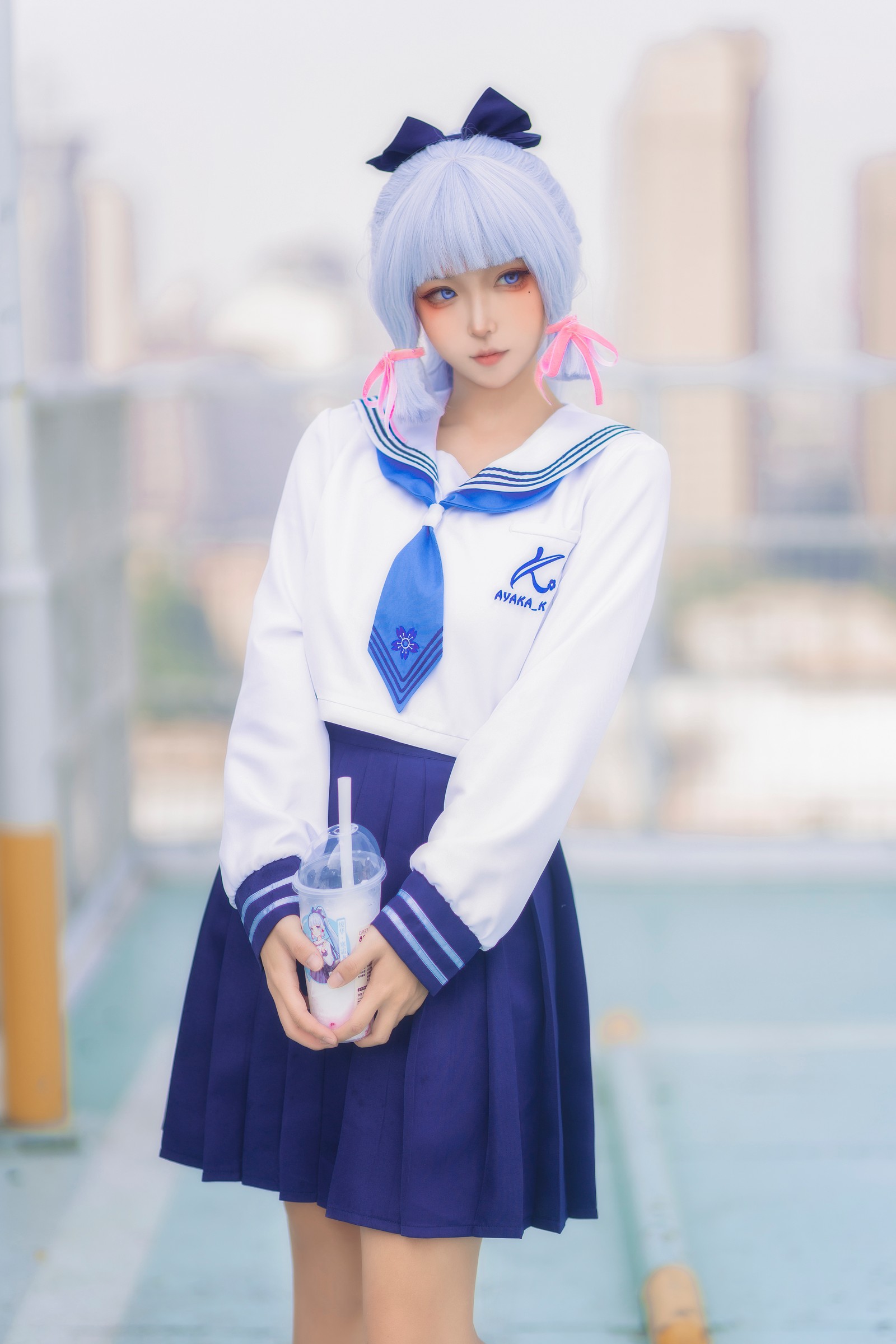 Seya-狮砸 – 原神 凌华 JK Cos 写真集（6P-57MB）插图3