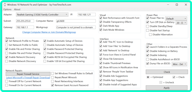 Windows 10 Network Fix And Optimizer Utility 1.3