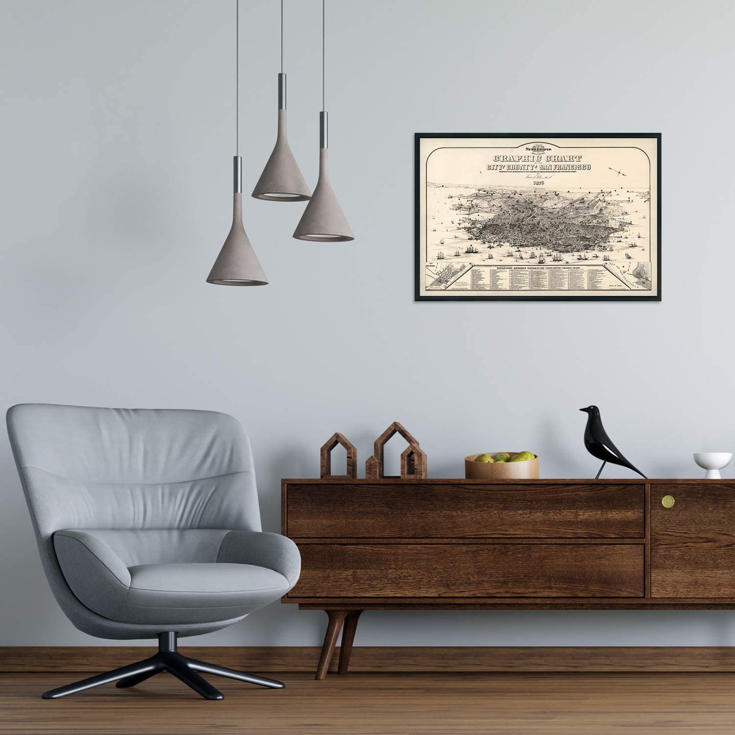 1875 Graphic Chart of San Francisco Map Print - San Francisco Wall Art Poster - Picture 23 of 24
