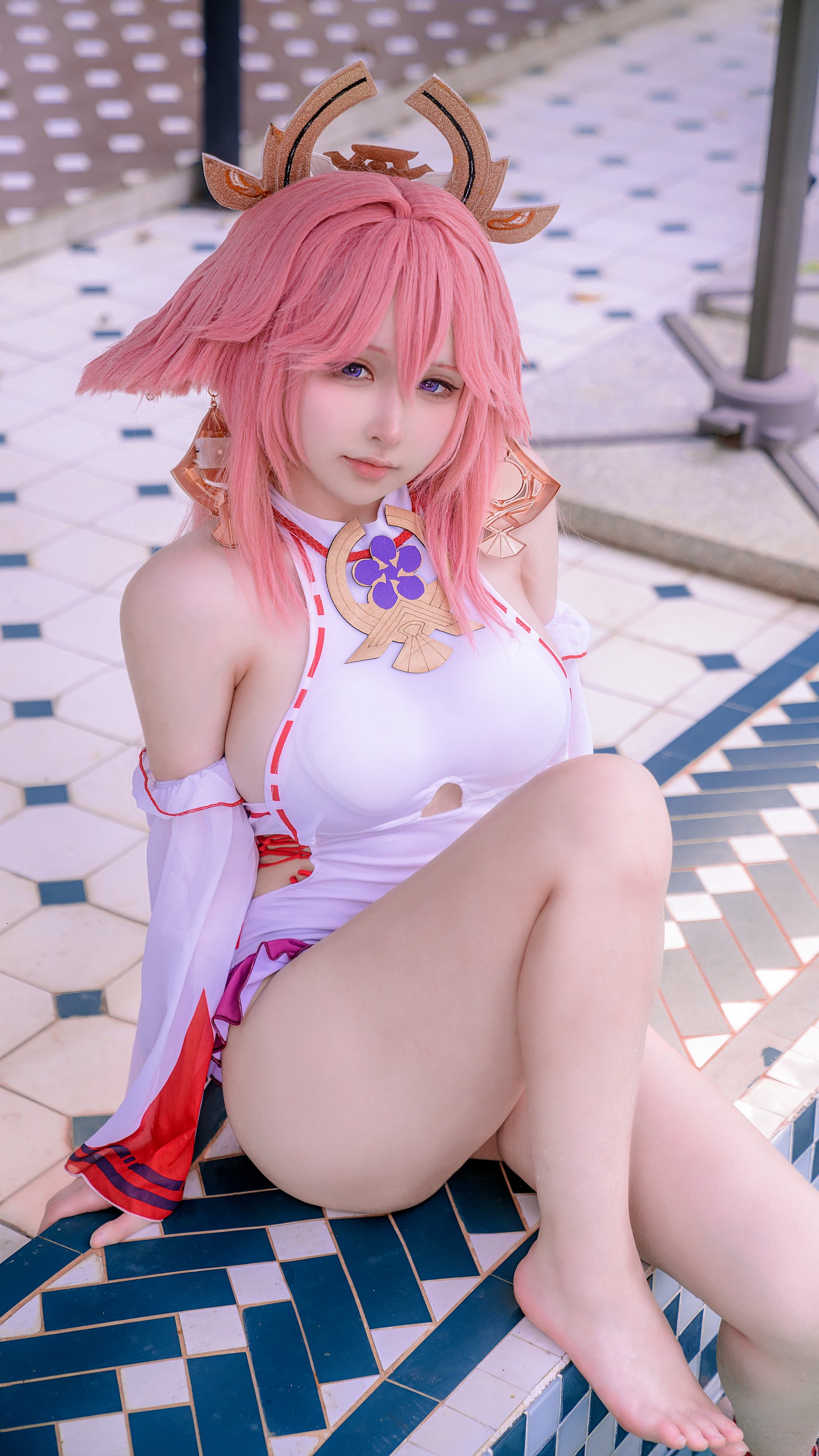 樱梨梨 八重神子 泳装 Cosplay 写真合集｜原神角色高清图集（29P｜429MB）插图2