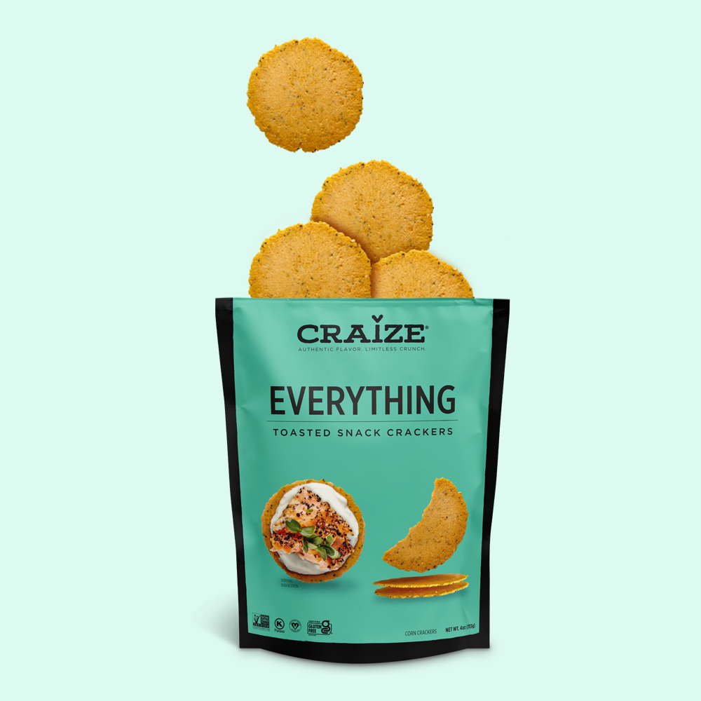 Supplied image: Craize Everything crackers – fire-griddled snack