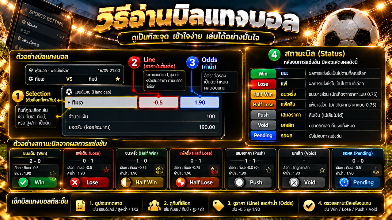 วิธีอ่านบิลแทงบอล