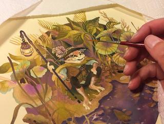 Painting a Toad with Acryla Gouache