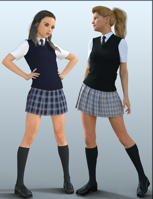 H&C School Uniforms for Genesis 8 Female(s)