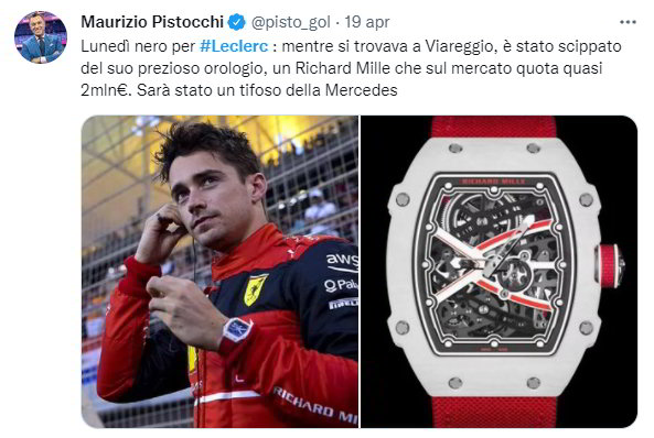 furto orologio leclerc viareggio ferrari