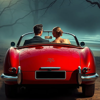 Sam and Jane parked at The Puddles