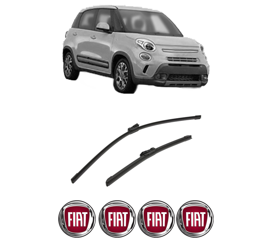 Set stergatoare auto FIAT 500L (351_, 352_) din 2012-2018, pentru parbriz auto, 2 bucati, Bosch Aerotwin, din cauciuc siliconat rezistent, 4 Stickere Auto FIAT