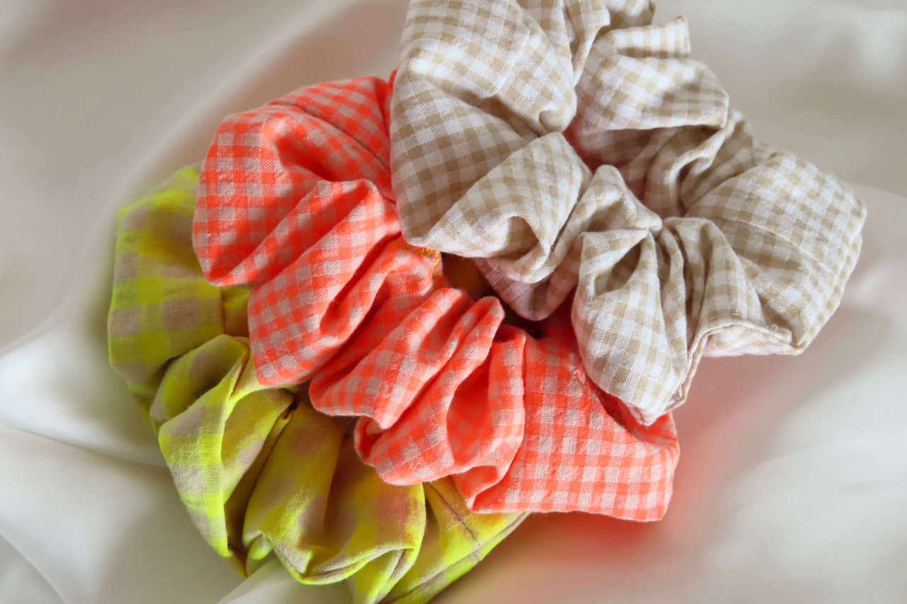 Personalized Gingham Scrunchies