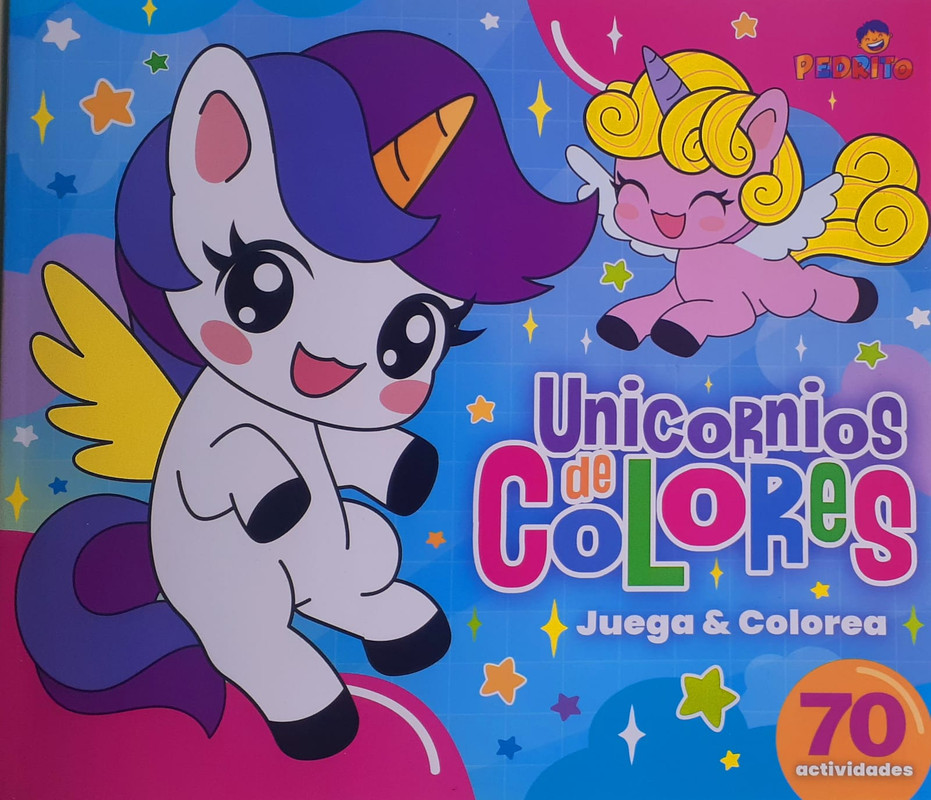 UNICORNIOS DE COLORES, JUEGA Y COLOREA
