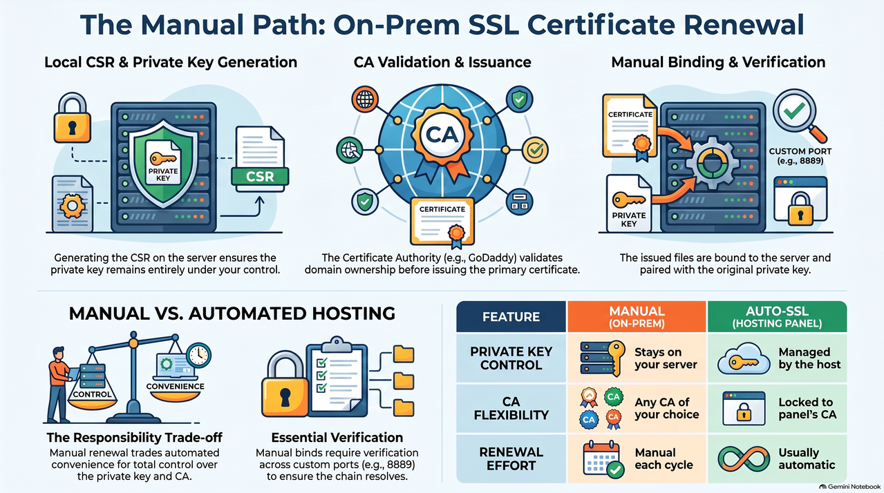 I Renewed an SSL Certificate the Old-Fashioned Way,  On-Prem, No Panel, No Auto-Renew