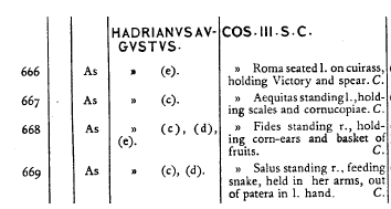 As de Adriano. COS III. Salud a dcha. Roma 1