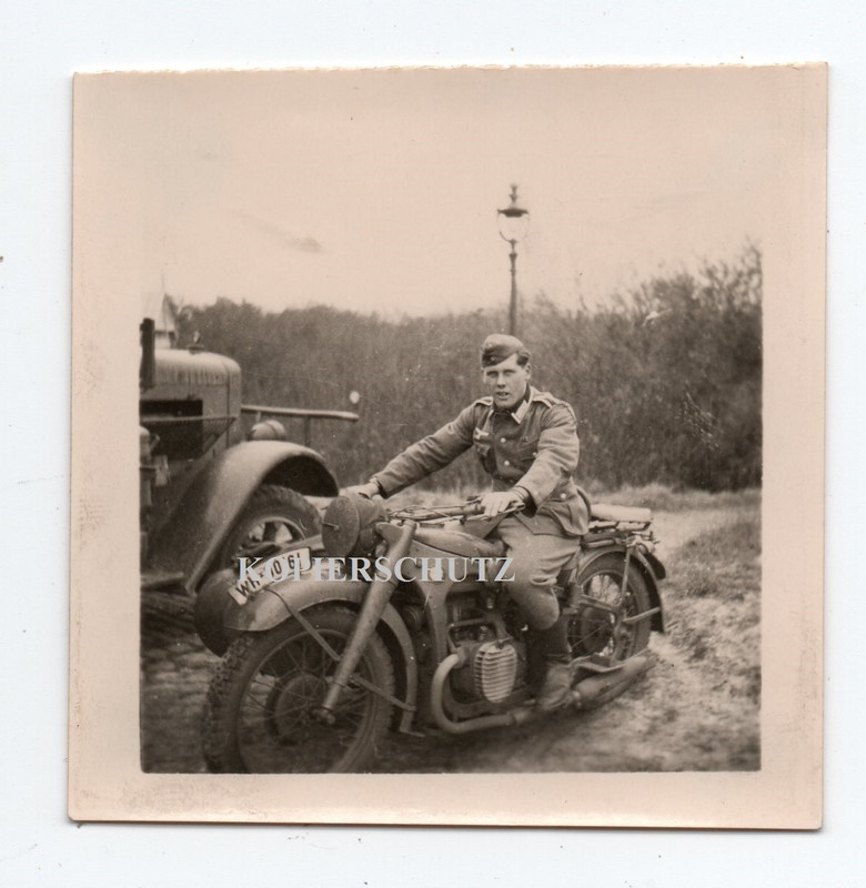 Belgien Frankreich 1940 Motorrad SDkfz LKW Krad Gespann BMW Kradmelder