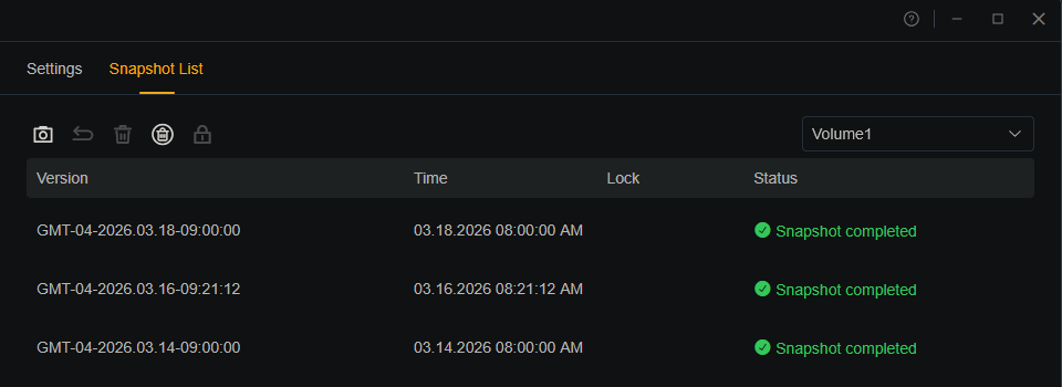 Filesystem Snapshot time 2
