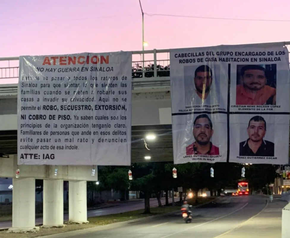 Aparecen narcomantas en Culiacán tras levantones de familias