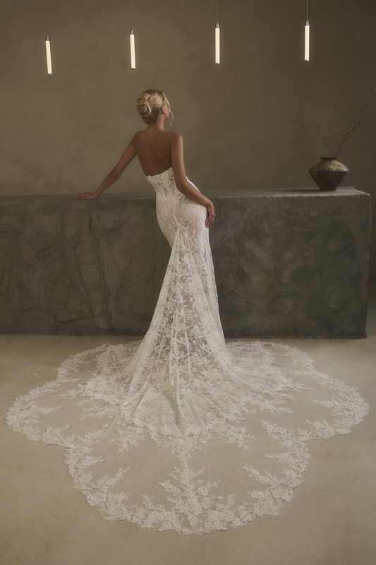 Casablanca Bridal Darcy Back View and Train