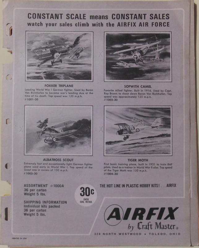 Airfix by Craft Master Leaflets 1966