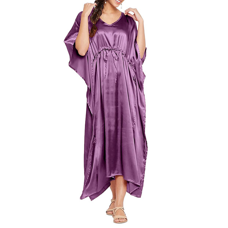 Women Satin Silk Nightdress Lingerie Sleepwear Nightgown Maxi Robe Loungewear - Picture 91 of 125