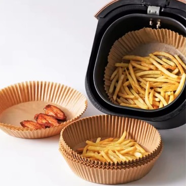50-Piece Air Fryer Paper Liners – Disposable Non-Stick Baking Sheets for Frying & Cooking