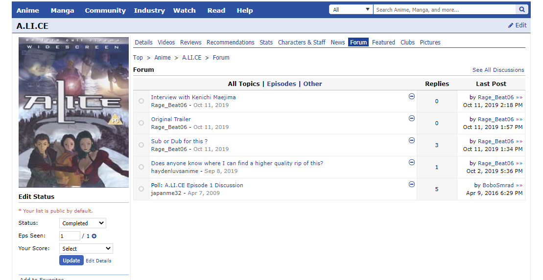 ALICE | 5 forum | 1546 - 2Z7VTTC