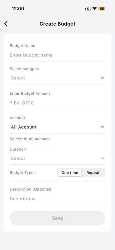 Create Custom Budgets