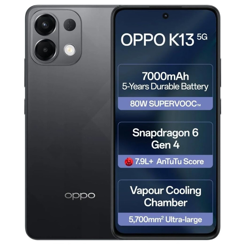 Oppo K13 5G (Prism Black, 8GB RAM 256GB Storage) Refurbished
