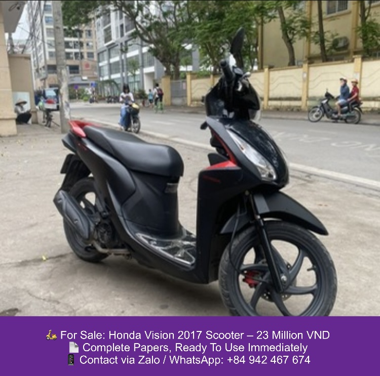 Used Black Honda Vision 2017 for Sale Hanoi