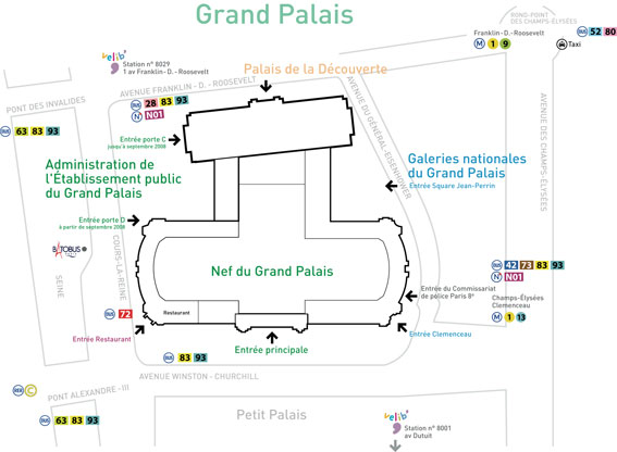 plan d'acces grand pslais paris