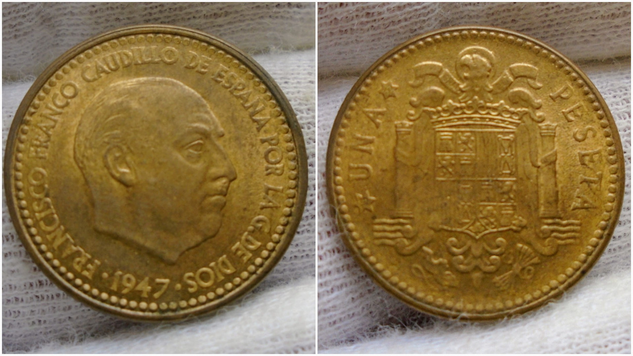 1 Peseta 1947 (*52). Estado Español. Polish-20200229-150521237-2