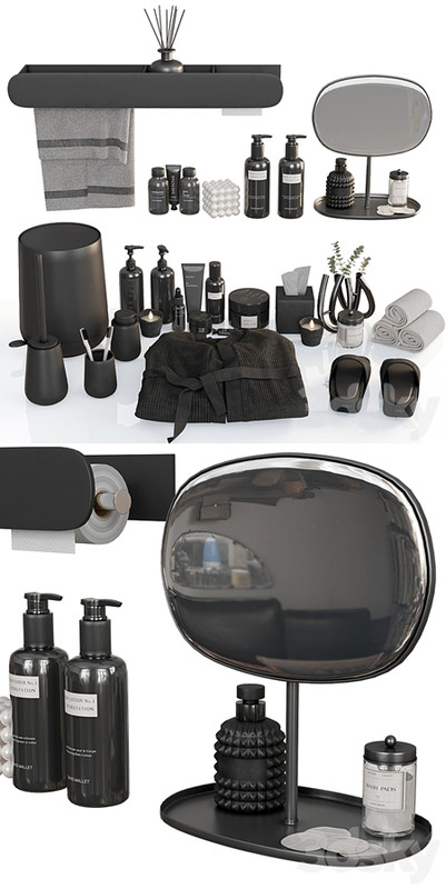 Bathroom decorative set Nova One black