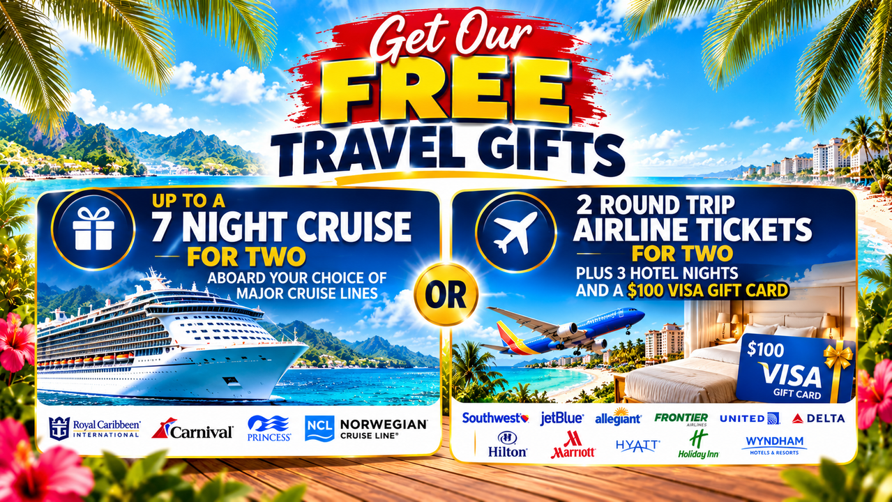 Free Travel Gifts - Cruise or Airline Tickets and Hotel Stay