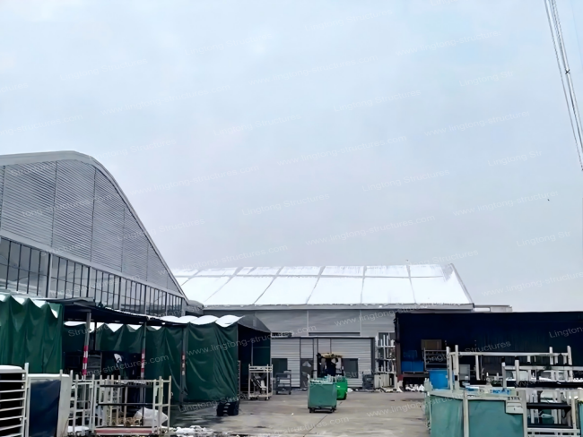 Lingtong warehousing tent used as manufacturing storage warehouse