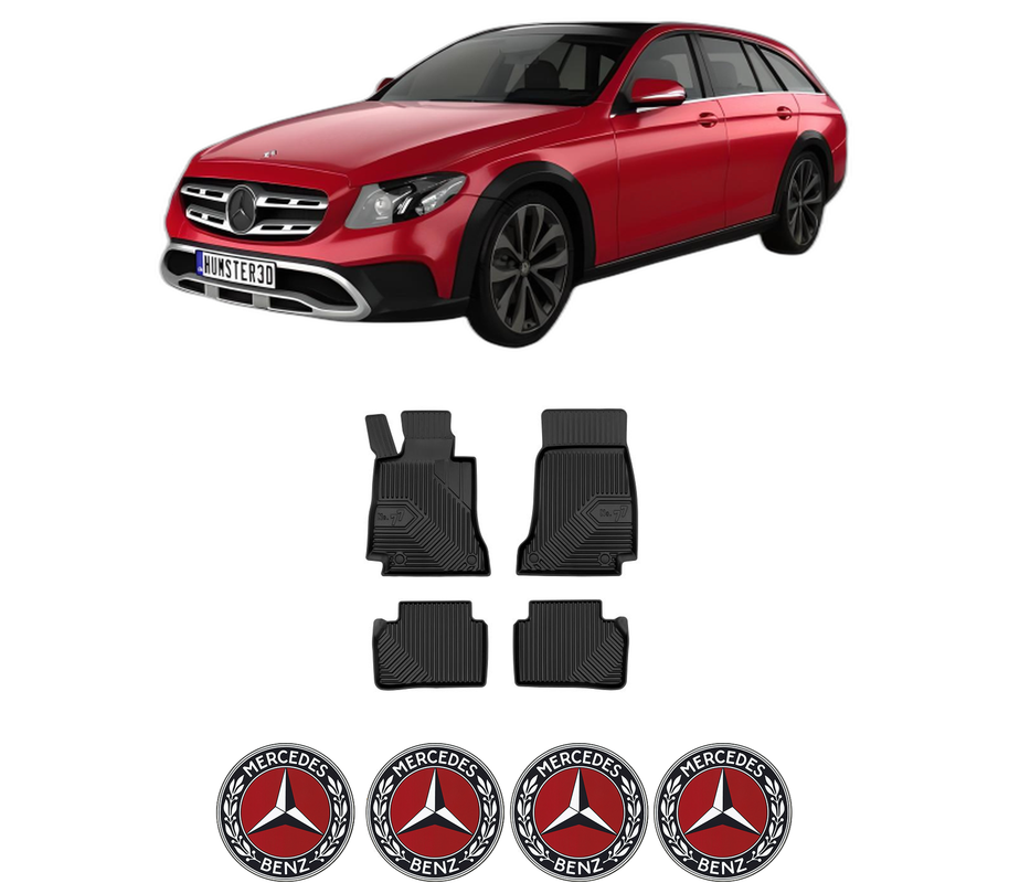 Set covorase presuri MERCEDES-BENZ E-CLASS T-Model (S213) din 2016-2023, auto, din cauciuc thermoplastic, 4 Stickere auto cu MERCEDES-BENZ