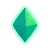 a teal diamond shape.