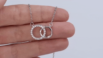 Cubic Zirconia Circle Pendant Necklace Gift For Her