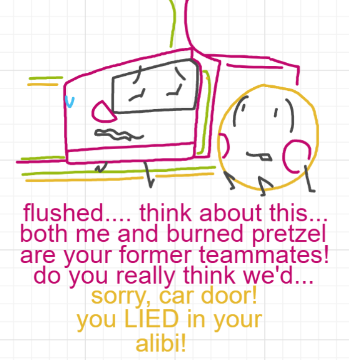 A panel from A Murder On The, episode six of the Board Boards object show by Furretwalk/WalkingFurret.
