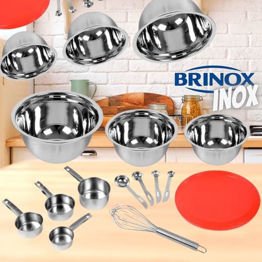 Conjunto de Utensílios Inox Brinox – Preparo Top Pratic 13 Peças