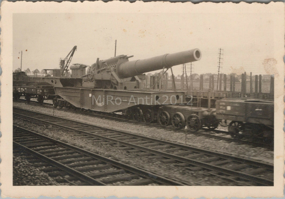 Foto, 6.Artl.Regt.33, schweres Eisenbahngeschütz bei Belfort France