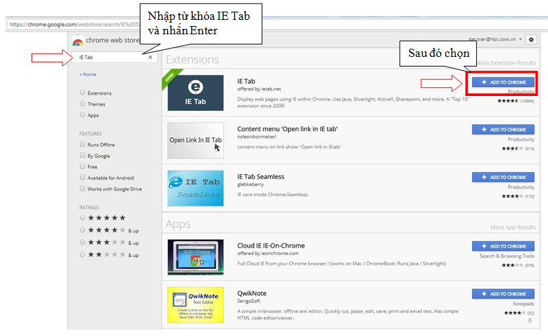 Hướng dẫn cài đặt IE tab trên google chrome