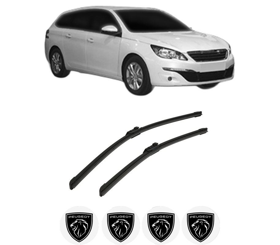 Set stergatoare auto PEUGEOT 308 SW II Estate Van (LC_) din 2014-2021, pentru parbriz auto, 2 bucati, Bosch Aerotwin, din cauciuc siliconat rezistent, 4 Stickere Auto PEUGEOT