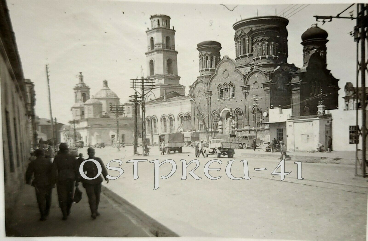 Orig Foto Straßenszene Orel Russland Kirche Kathedrale 2WK Synagoge LKW Beute