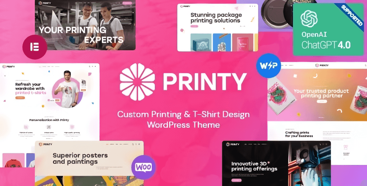 Printy – Custom Printing & T-Shirt Design WordPress Theme