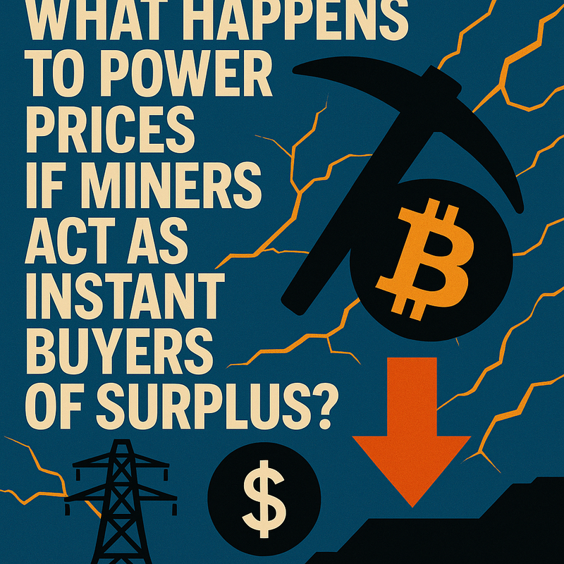 What happens to power prices if miners act as instant buyers of surplus?