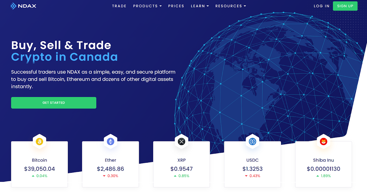 NDAX login screen preview